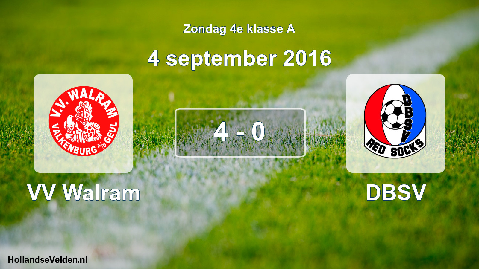 Total number of matches played: VV Walram - DBSV 4 - 0 (4 September 2016)