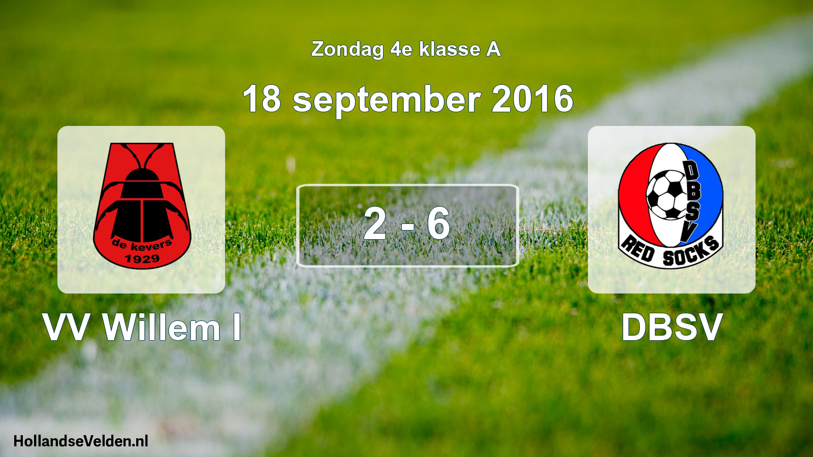 Total number of matches played: VV Willem I - DBSV 2 - 6 (18 September 2016)
