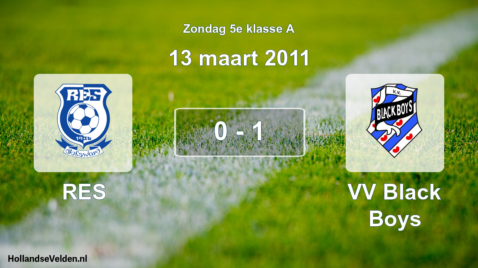 Total number of matches played: RES - VV Black Boys 0 - 1 (13 March 2011)