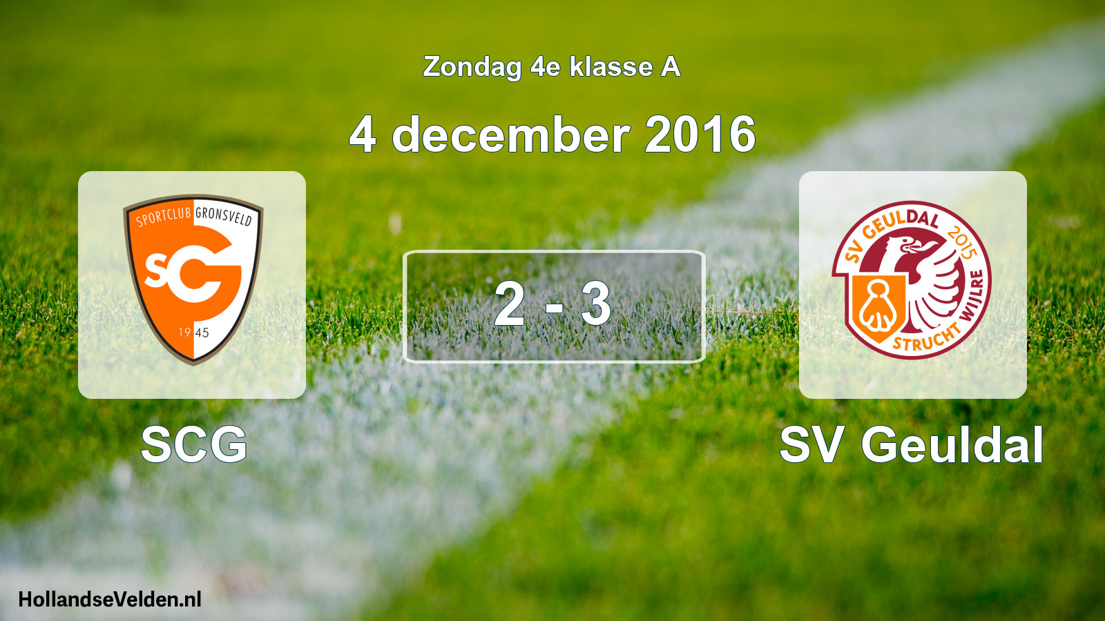 Total number of matches played: SCG - SV Geuldal 2 - 3 (4 December 2016)