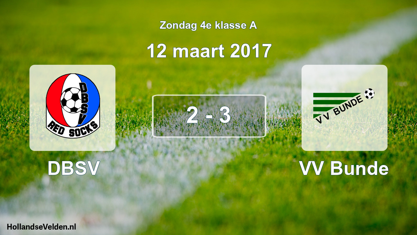 Total number of matches played: DBSV - VV Bunde 2 - 3 (12 March 2017)