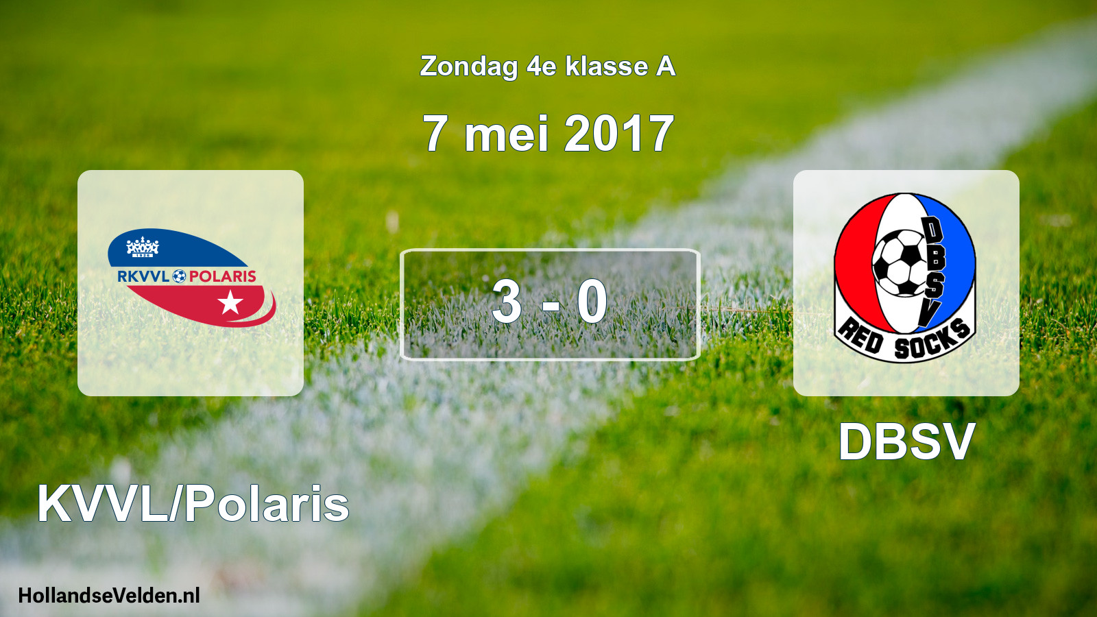 Total number of matches played: RKVVL/Polaris - DBSV 3 - 0 (7 May 2017)
