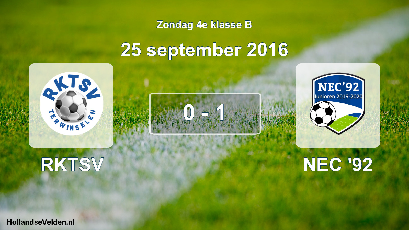 Total number of matches played: RKTSV - NEC '92 0 - 1 (25 September 2016)