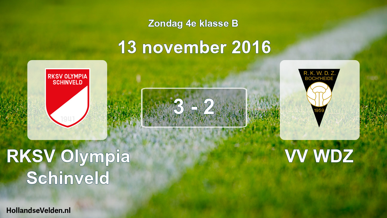 Total number of matches played: RKSV Olympia Schinveld - VV WDZ 3 - 2 (13 November 2016)
