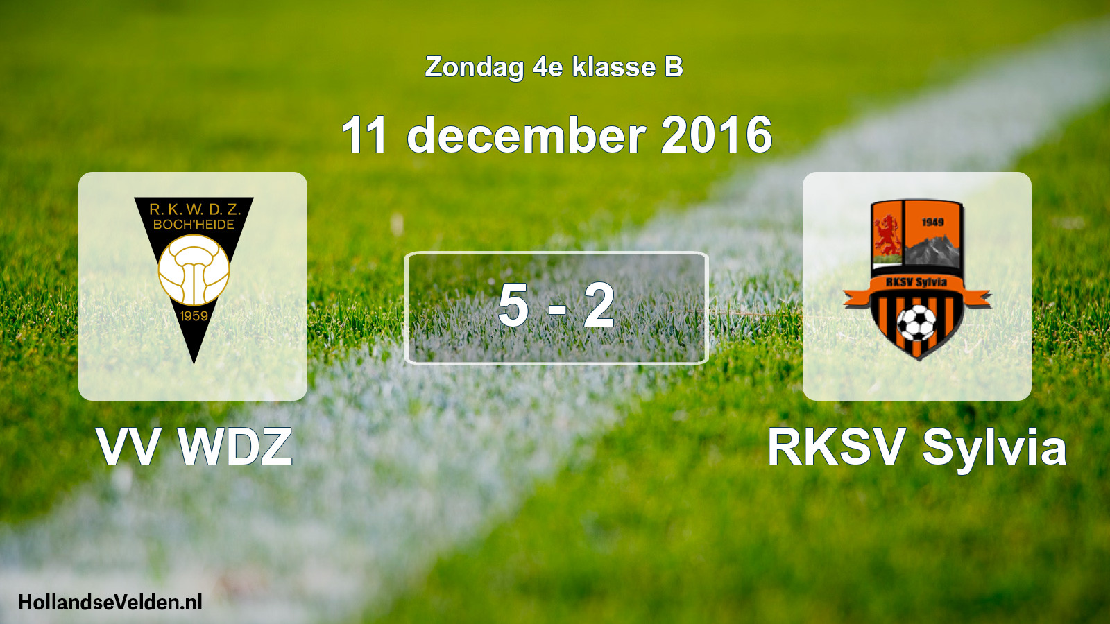 Total number of matches played: VV WDZ - RKSV Sylvia 5 - 2 (11 December 2016)