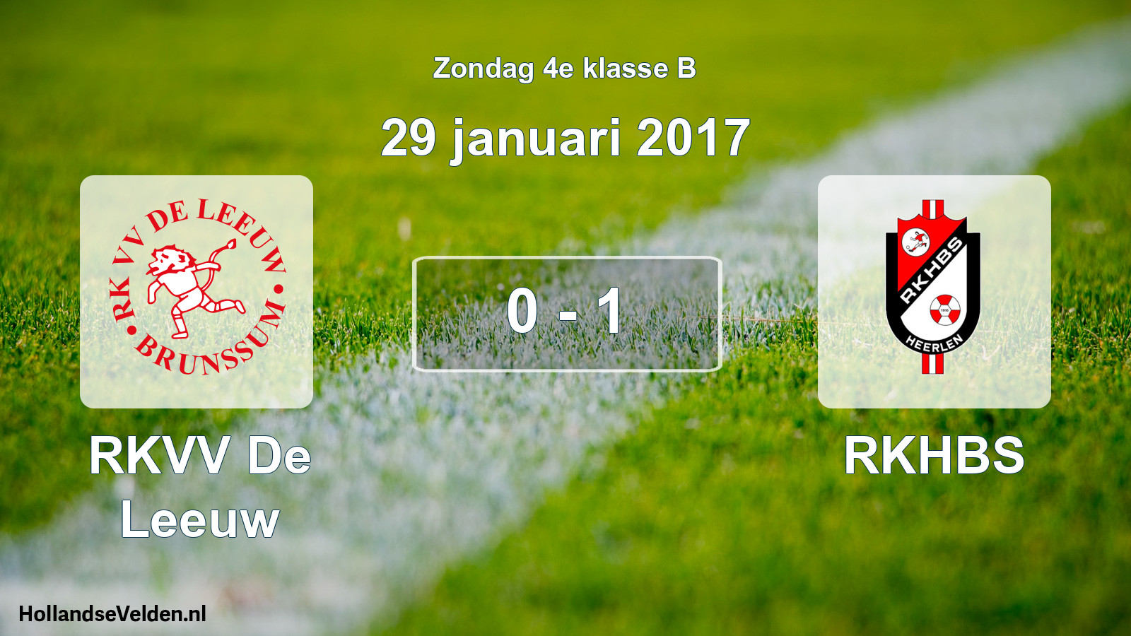 Total number of matches played: RKVV De Leeuw - RKHBS 0 - 1 (29 January 2017)