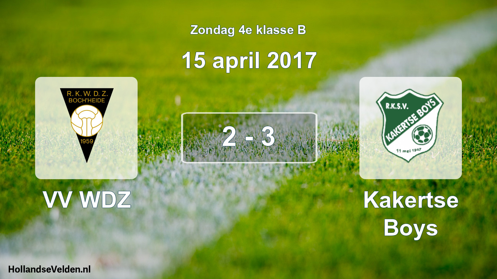 Total number of matches played: VV WDZ - Kakertse Boys 2 - 3 (15 April 2017)