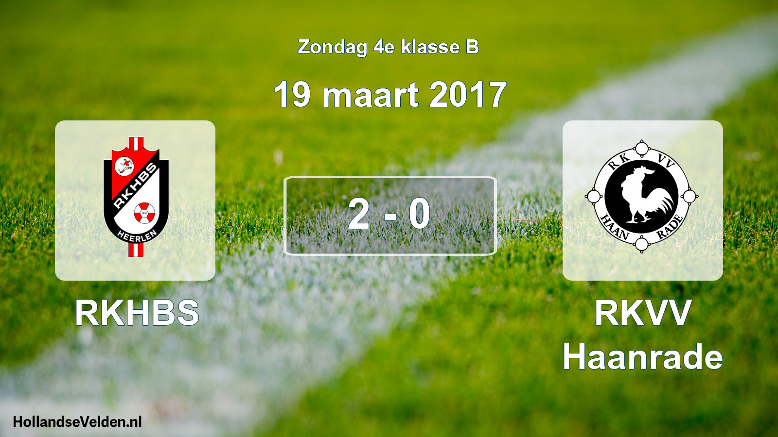 Total number of matches played: RKHBS - RKVV Haanrade 2 - 0 (19 March 2017)
