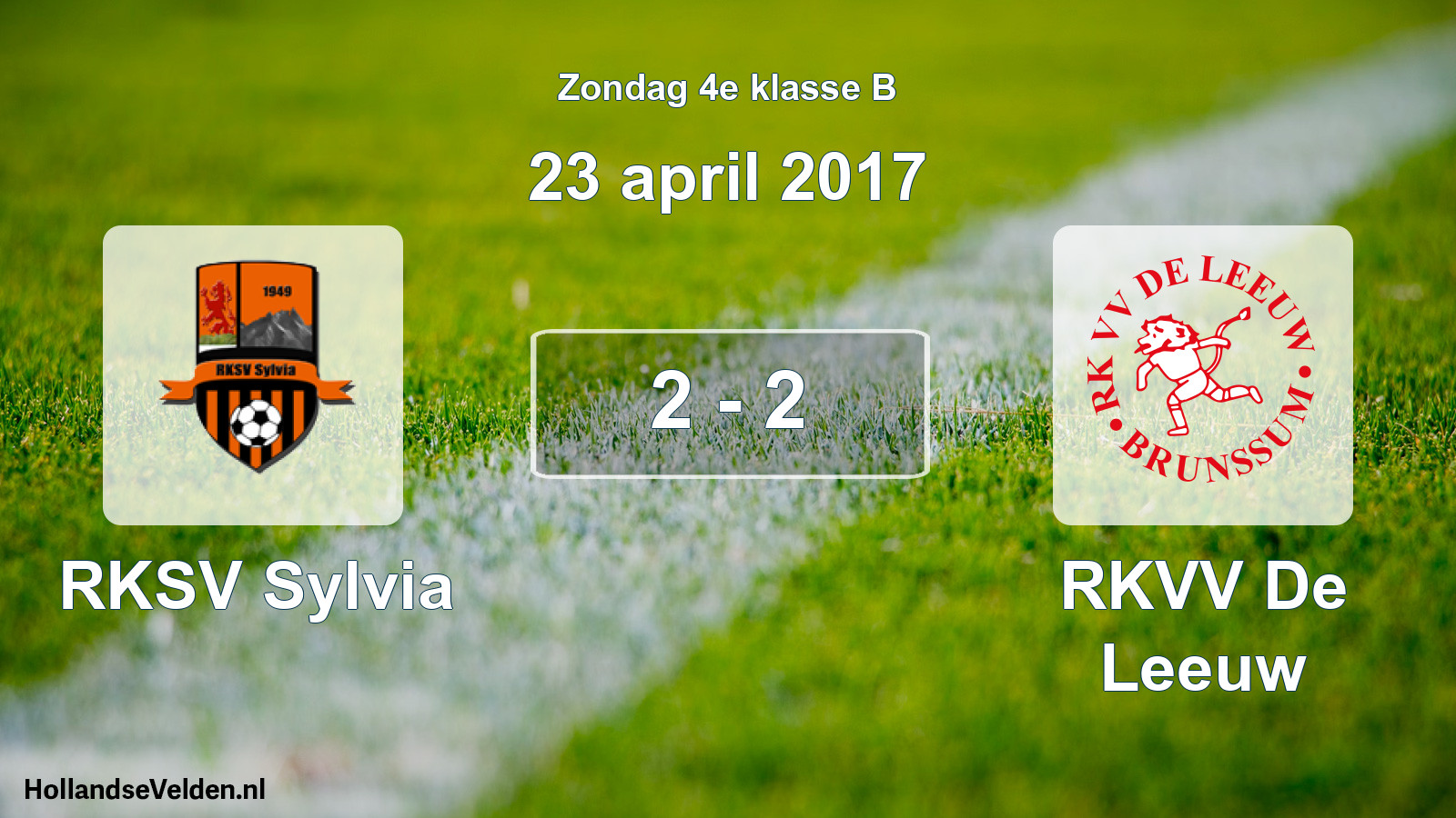Total number of matches played: RKSV Sylvia - RKVV De Leeuw 2 - 2 (23 April 2017)
