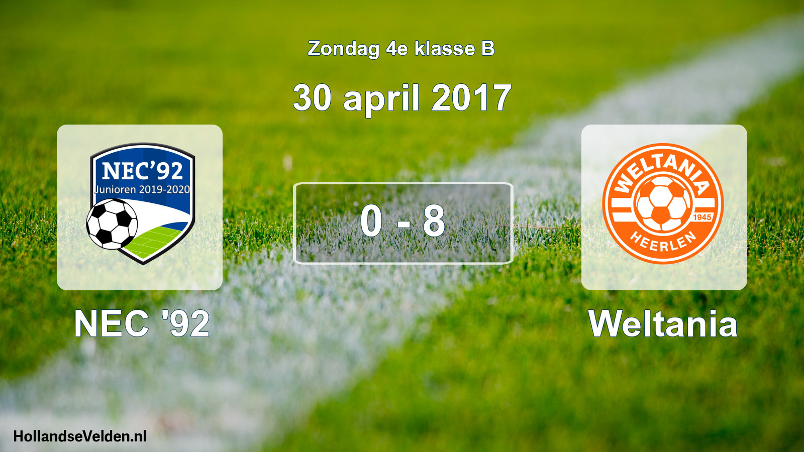 Total number of matches played: NEC '92 - Weltania 0 - 8 (30 April 2017)