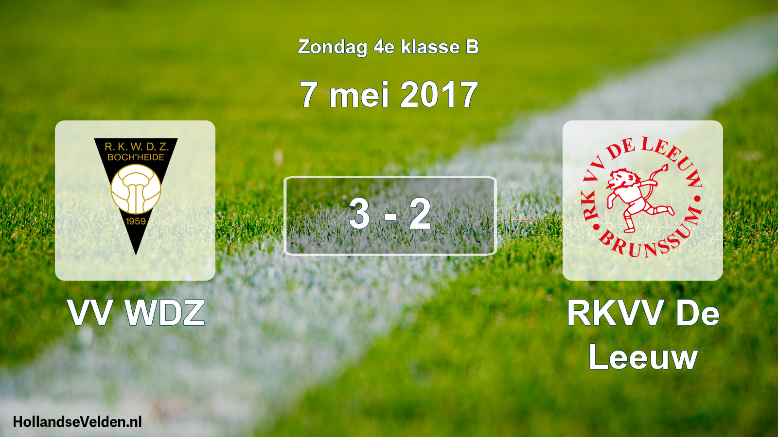 Total number of matches played: VV WDZ - RKVV De Leeuw 3 - 2 (7 May 2017)