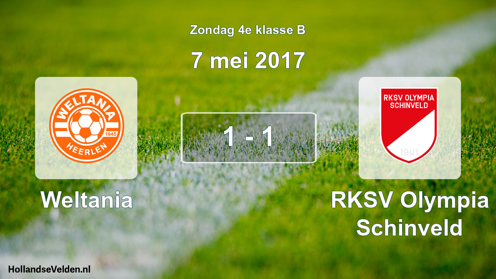 Total number of matches played: Weltania - RKSV Olympia Schinveld 1 - 1 (7 May 2017)