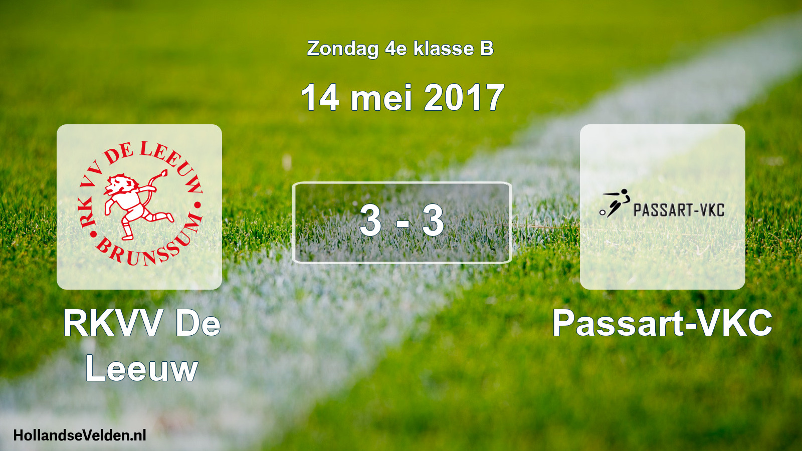 Total number of matches played: RKVV De Leeuw - Passart-VKC 3 - 3 (14 May 2017)