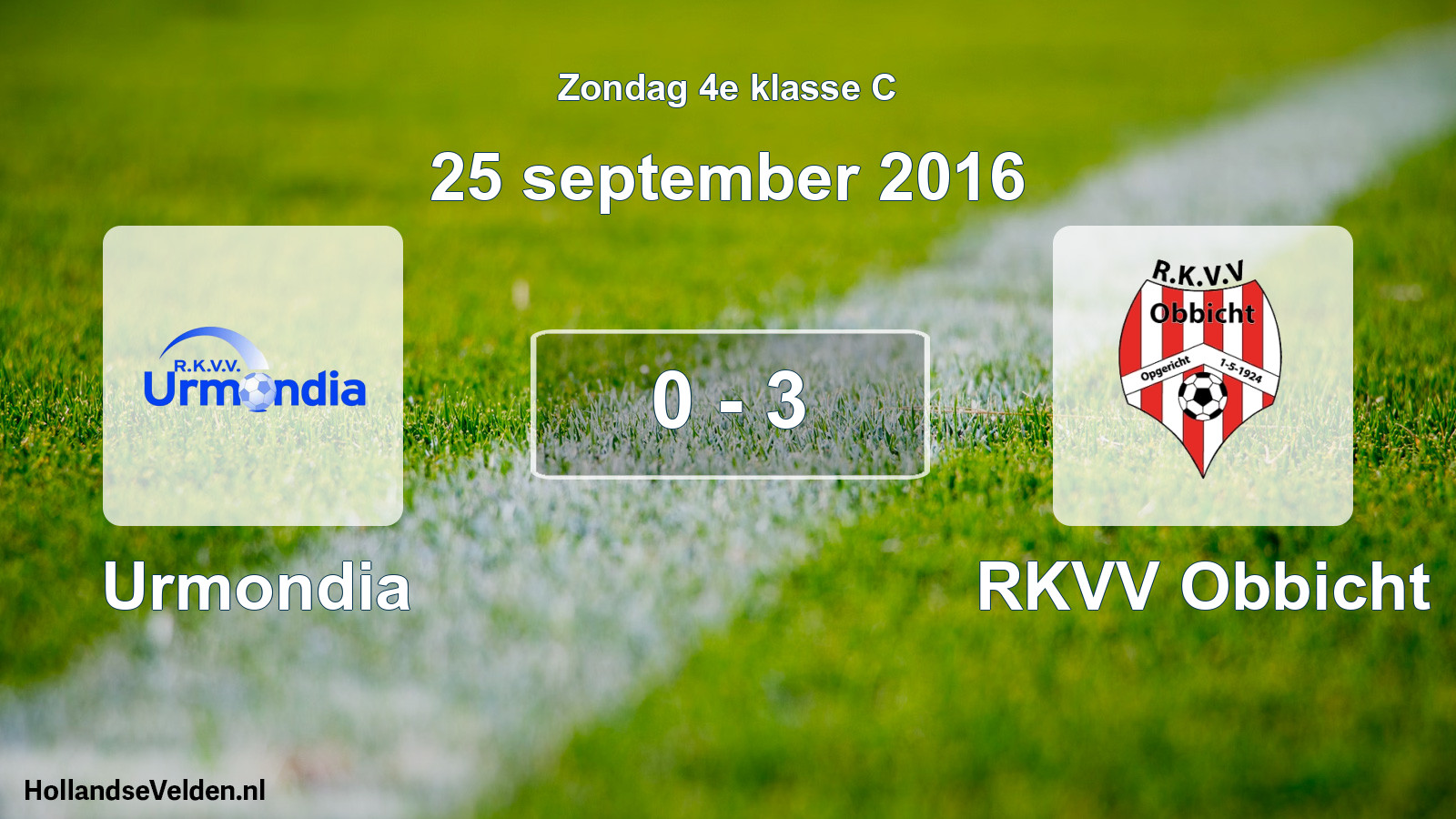 Total number of matches played: Urmondia - RKVV Obbicht 0 - 3 (25 September 2016)