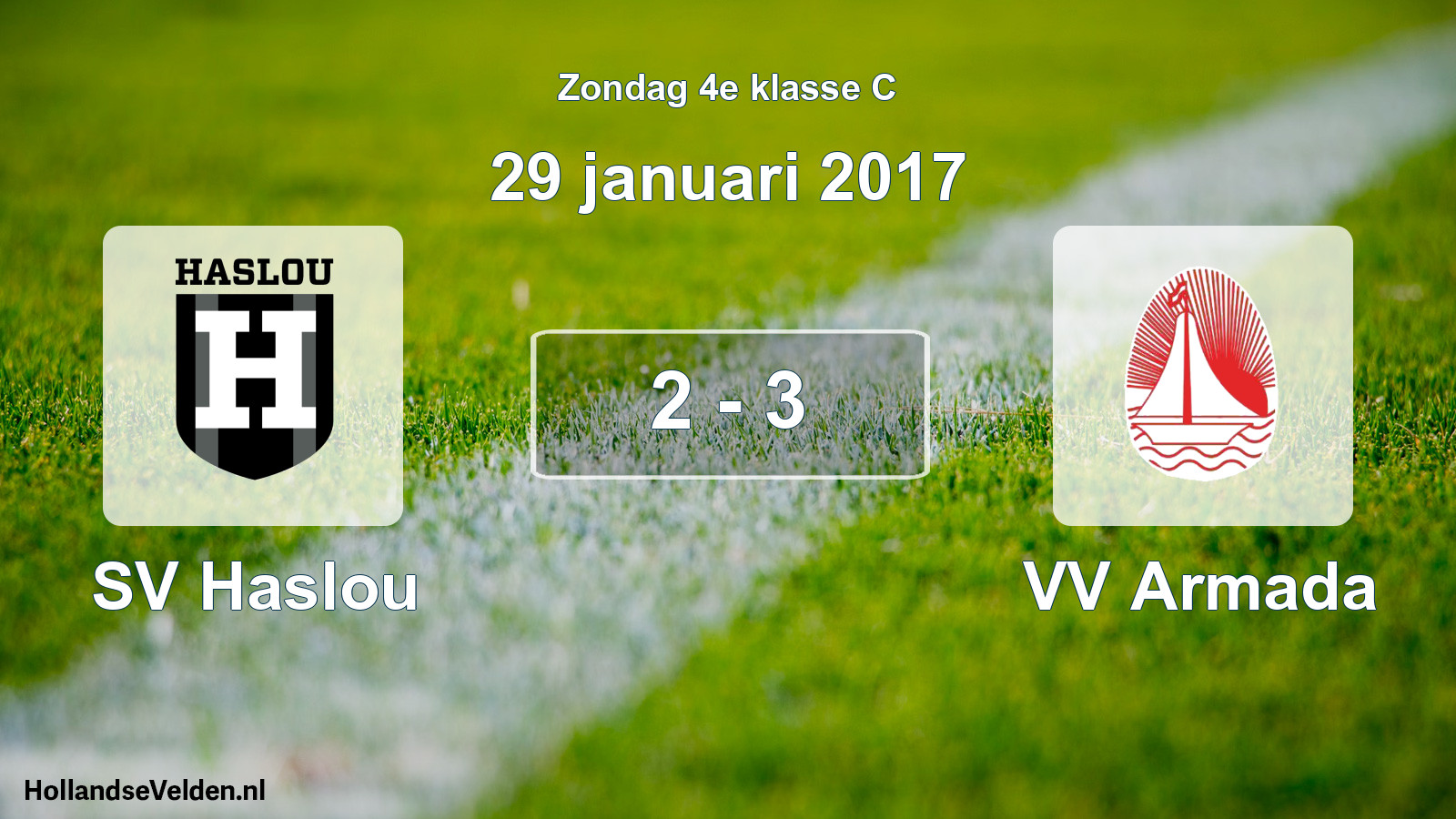 Total number of matches played: SV Haslou - VV Armada 2 - 3 (29 January 2017)