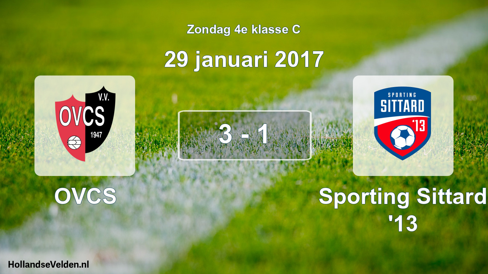 Total number of matches played: OVCS - Sporting Sittard '13 3 - 1 (29 January 2017)