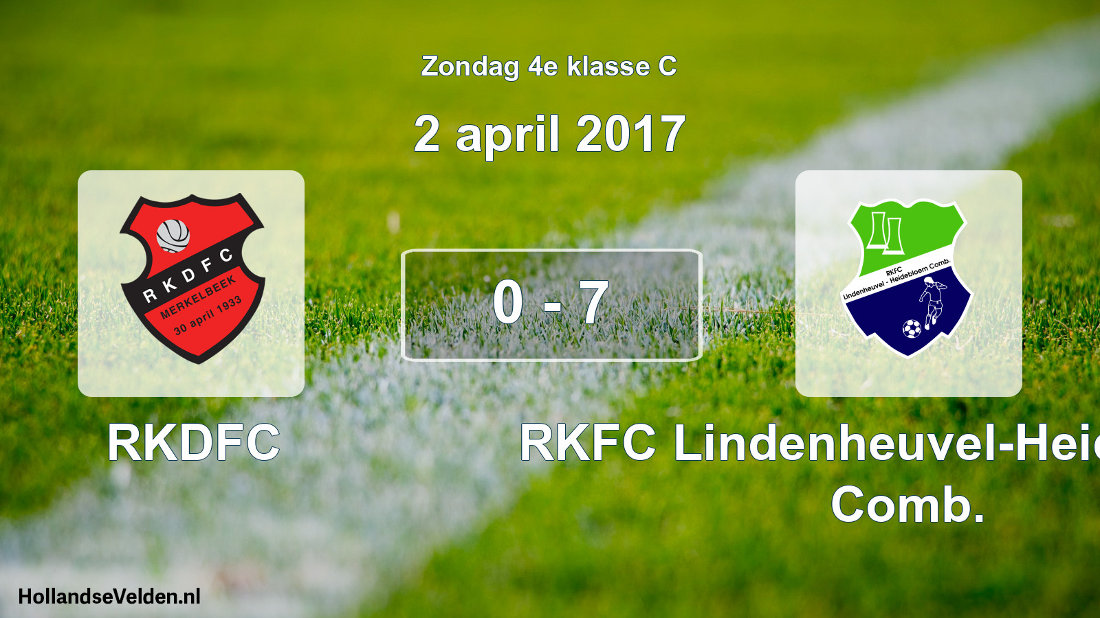 Total number of matches played: RKDFC - RKFC Lindenheuvel-Heidebloem Comb. 0 - 7 (2 April 2017)