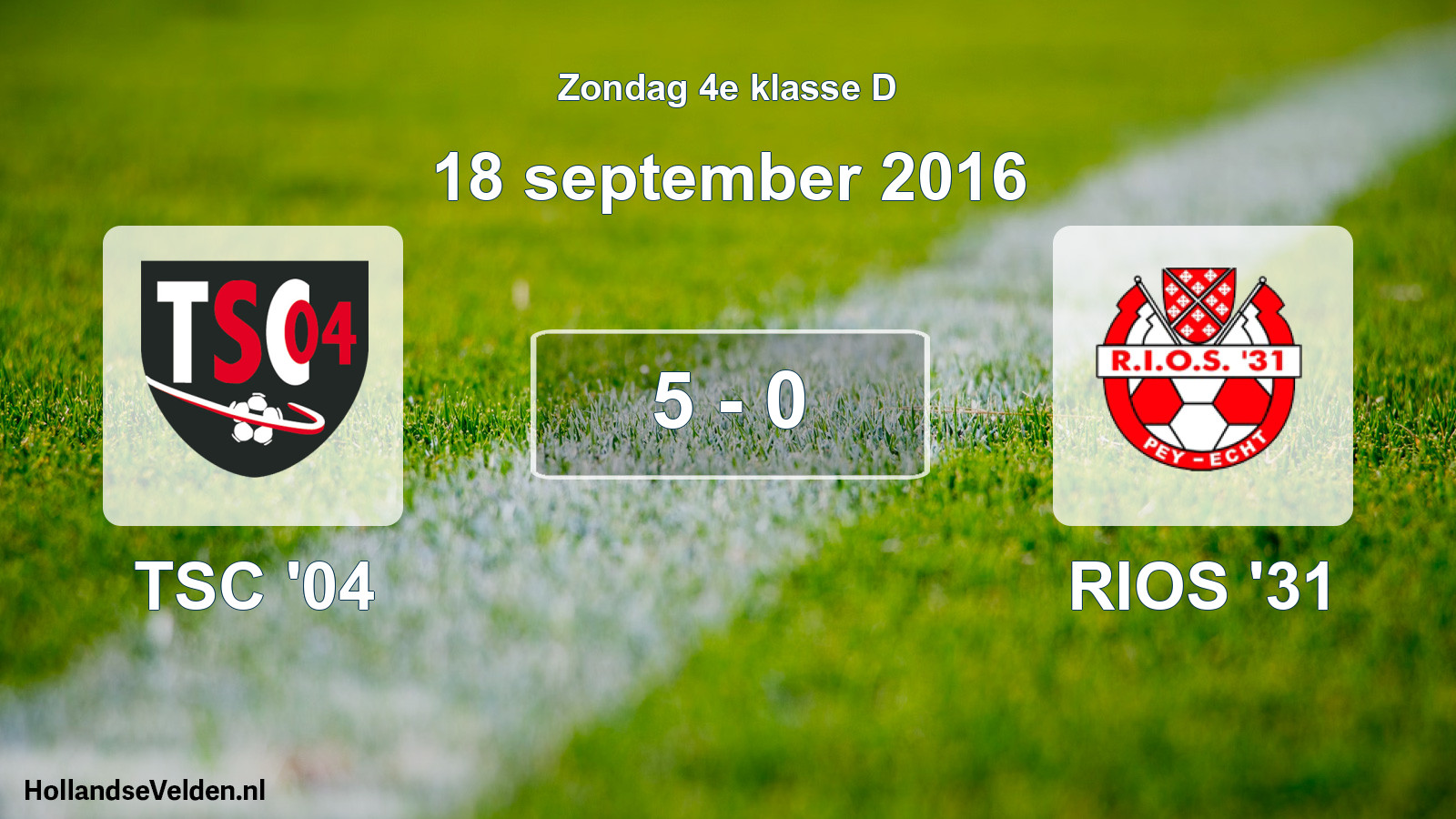 Total number of matches played: TSC '04 - RIOS '31 5 - 0 (18 September 2016)