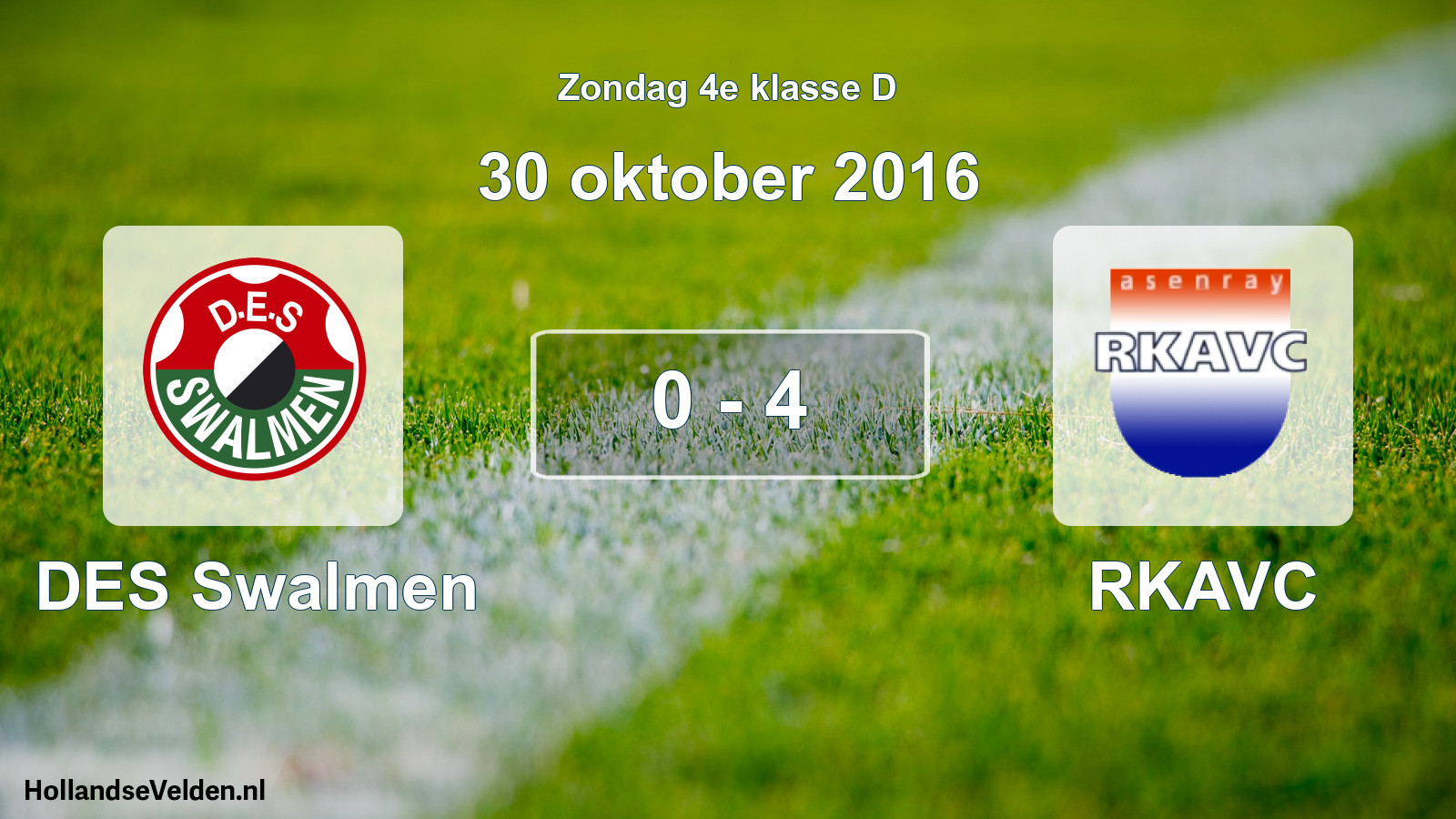 Total number of matches played: DES Swalmen - RKAVC 0 - 4 (30 October 2016)