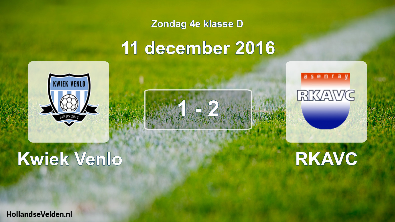 Total number of matches played: Kwiek Venlo - RKAVC 1 - 2 (11 December 2016)