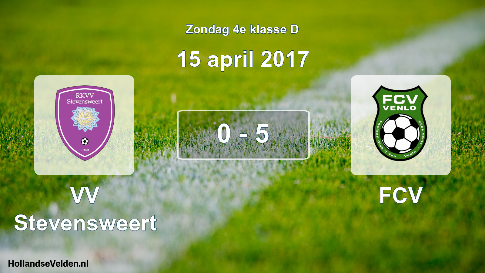 Total number of matches played: VV Stevensweert - FCV 0 - 5 (15 April 2017)