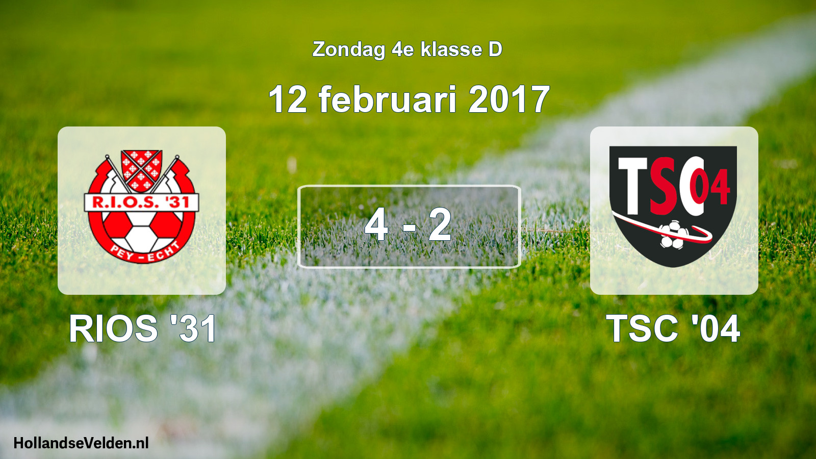 Total number of matches played: RIOS '31 - TSC '04 4 - 2 (12 February 2017)