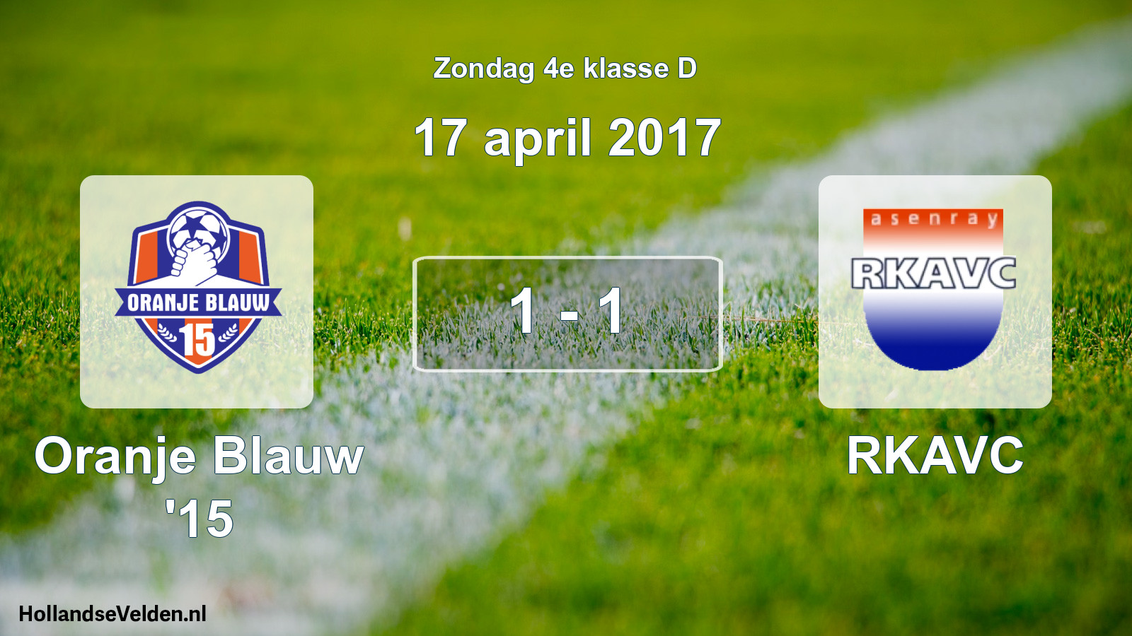 Total number of matches played: Oranje Blauw '15 - RKAVC 1 - 1 (17 April 2017)