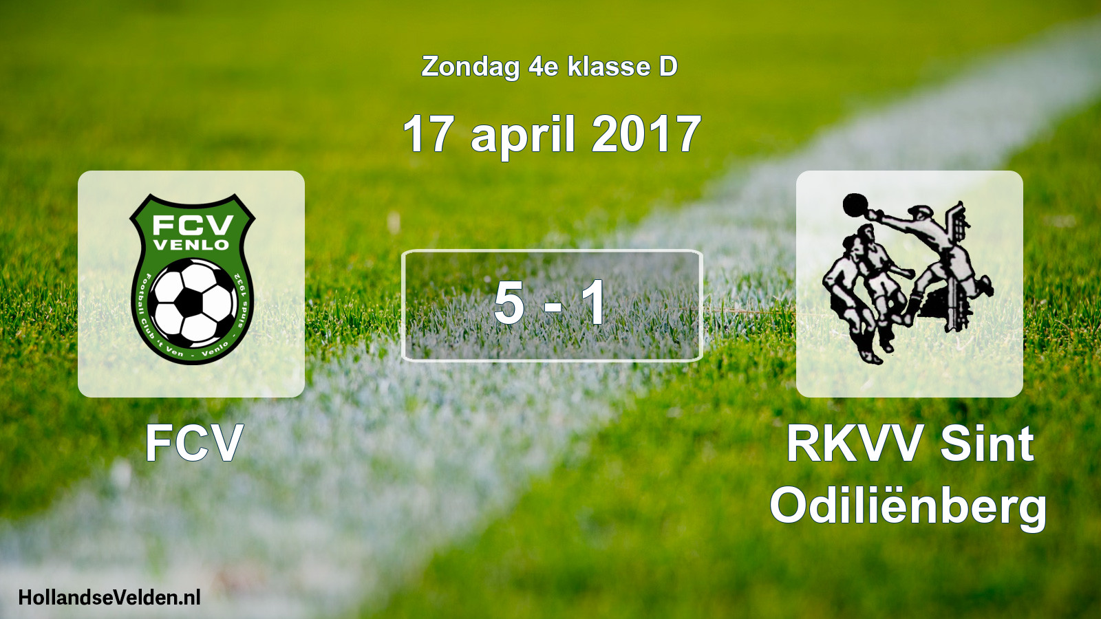 Total number of matches played: FCV - RKVV Sint Odiliënberg 5 - 1 (17 April 2017)