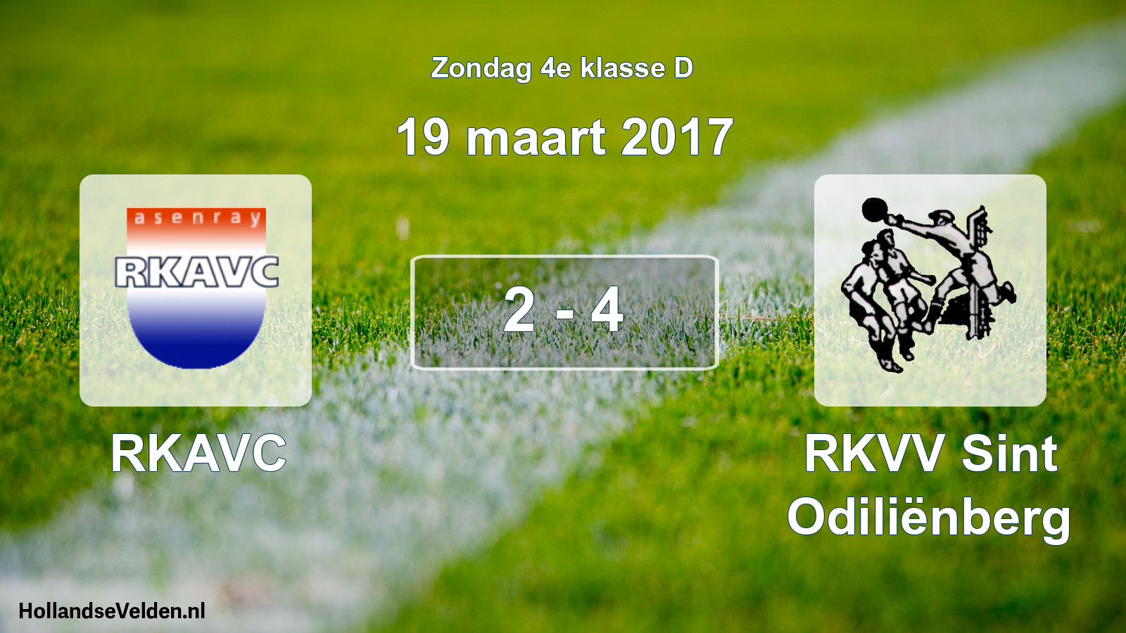 Total number of matches played: RKAVC - RKVV Sint Odiliënberg 2 - 4 (19 March 2017)