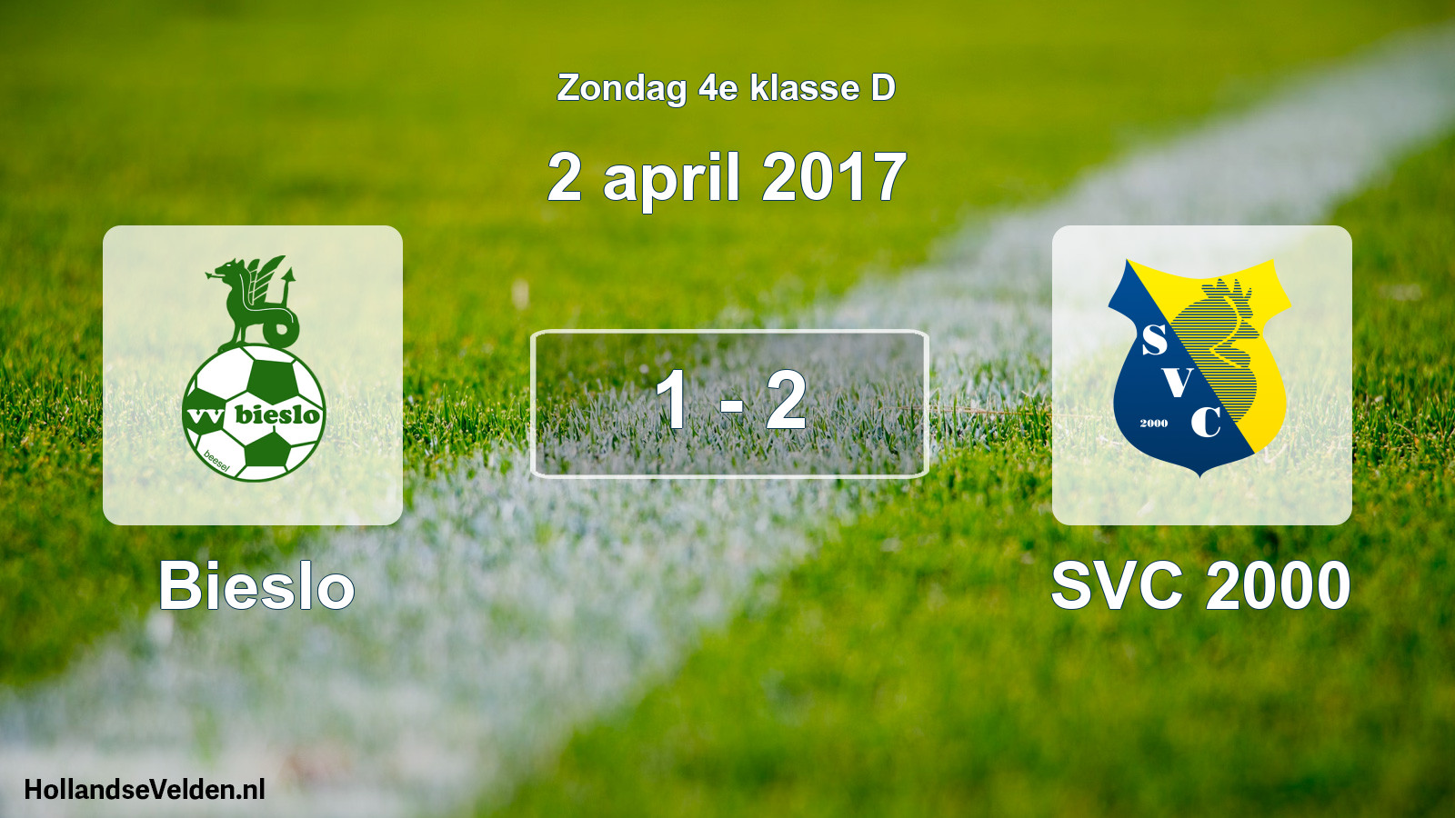 Total number of matches played: Bieslo - SVC 2000 1 - 2 (2 April 2017)