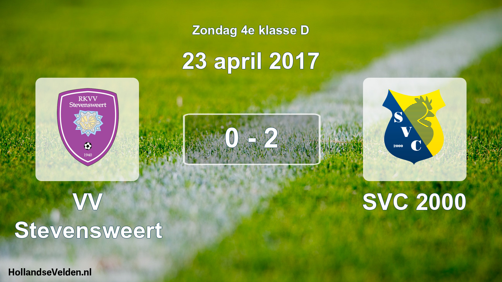 Total number of matches played: VV Stevensweert - SVC 2000 0 - 2 (23 April 2017)
