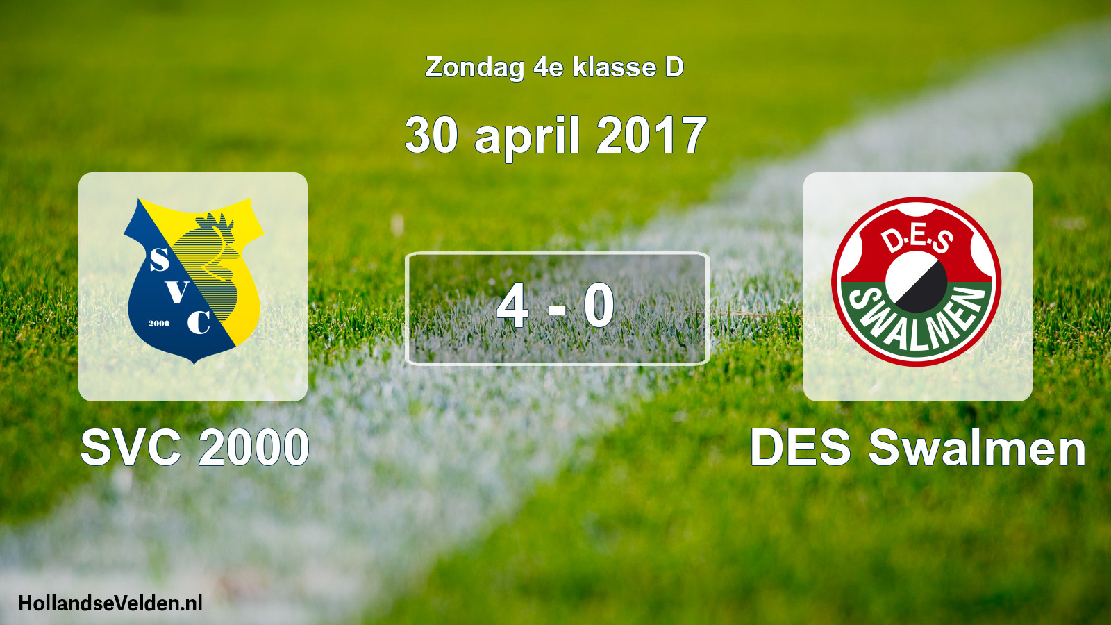 Total number of matches played: SVC 2000 - DES Swalmen 4 - 0 (30 April 2017)