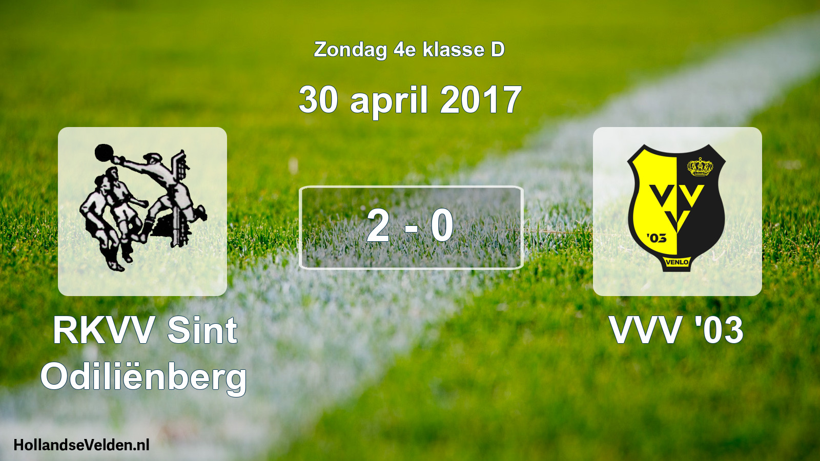 Total number of matches played: RKVV Sint Odiliënberg - VVV '03 2 - 0 (30 April 2017)