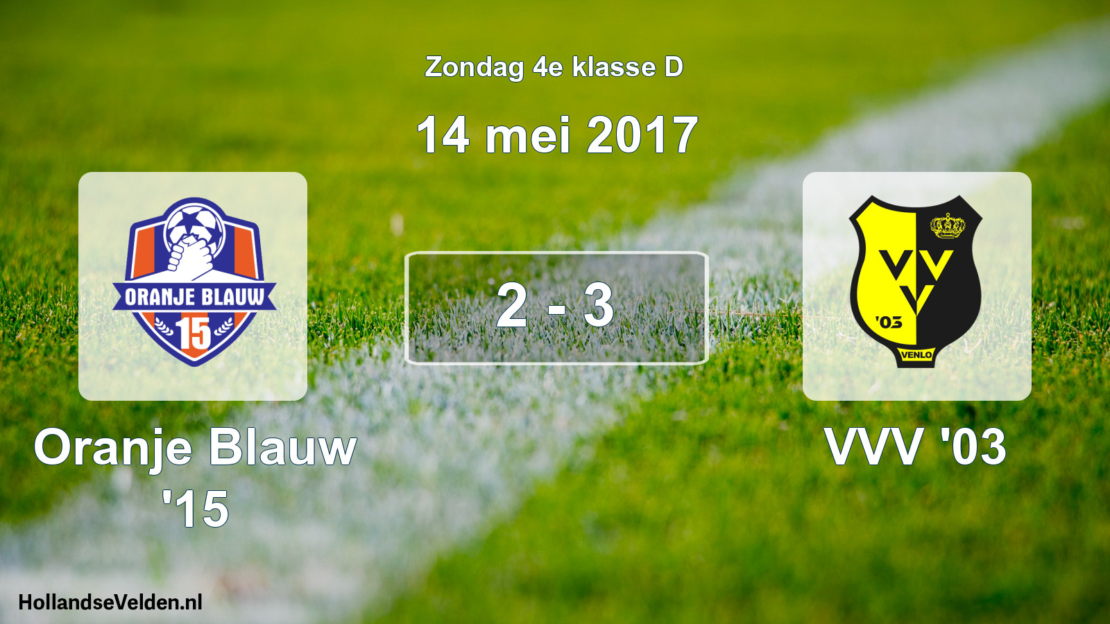 Total number of matches played: Oranje Blauw '15 - VVV '03 2 - 3 (14 May 2017)