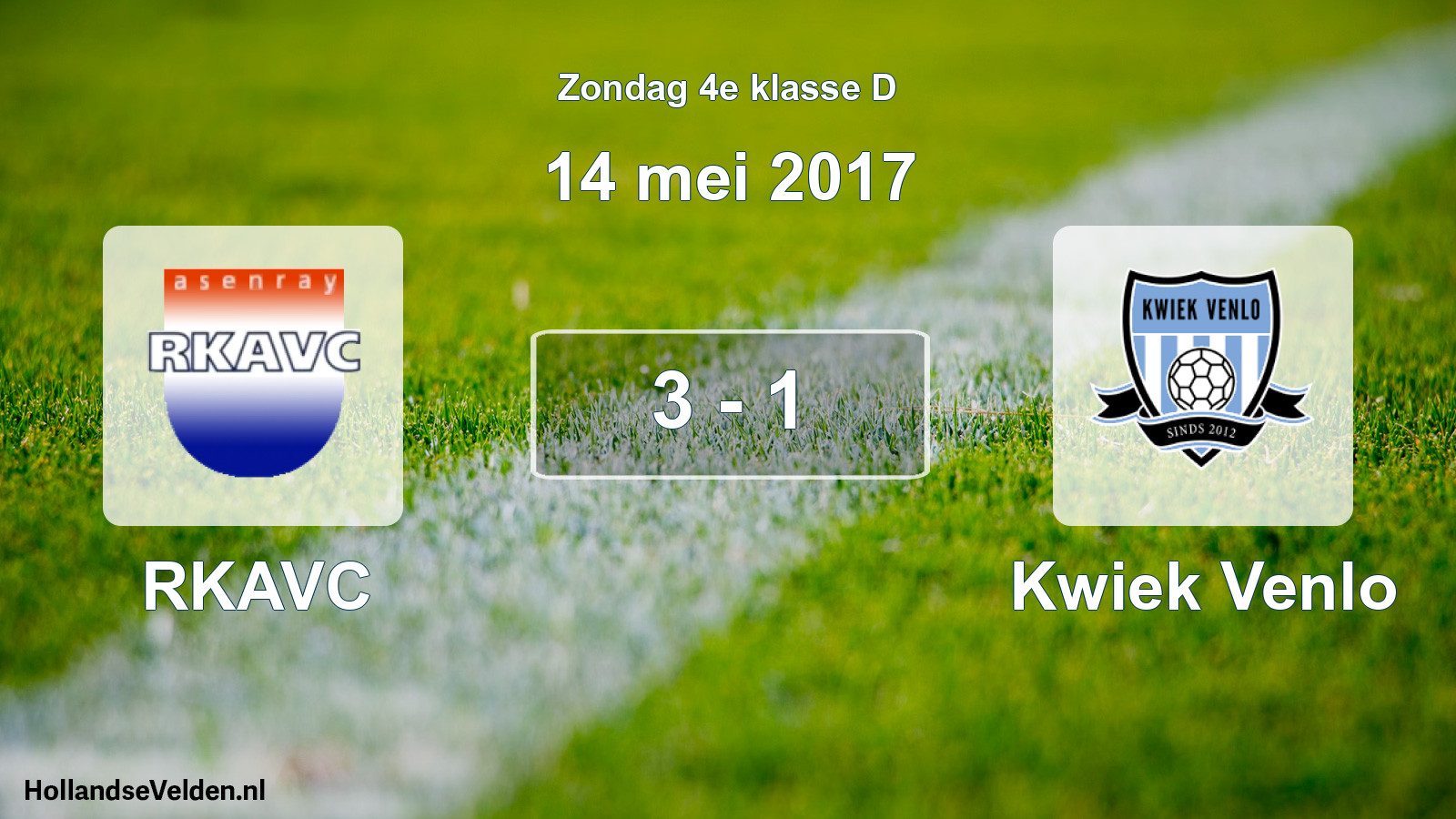 Total number of matches played: RKAVC - Kwiek Venlo 3 - 1 (14 May 2017)