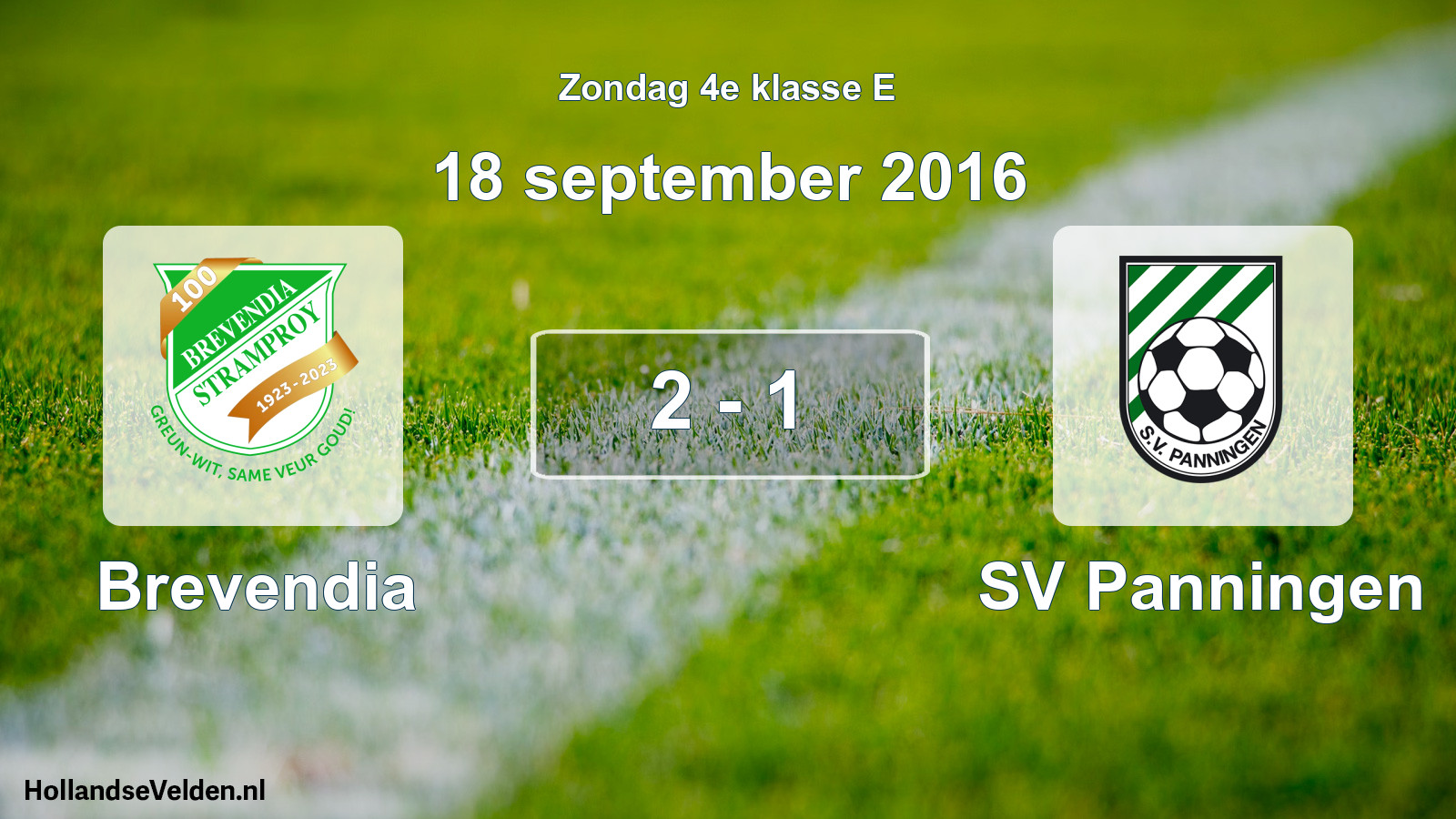 Total number of matches played: Brevendia - SV Panningen 2 - 1 (18 September 2016)