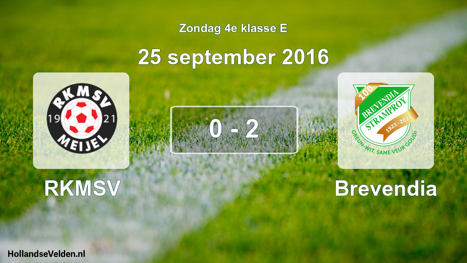Total number of matches played: RKMSV - Brevendia 0 - 2 (25 September 2016)