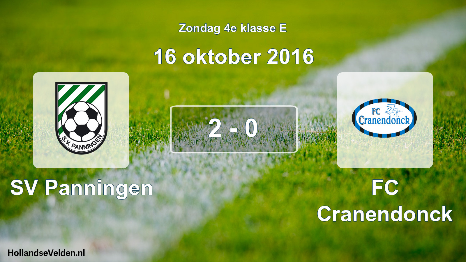 Total number of matches played: SV Panningen - FC Cranendonck 2 - 0 (16 October 2016)