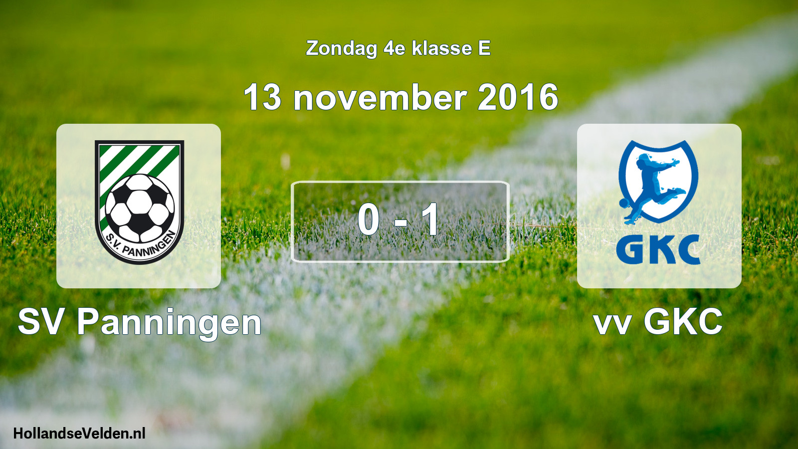 Total number of matches played: SV Panningen - vv GKC 0 - 1 (13 November 2016)
