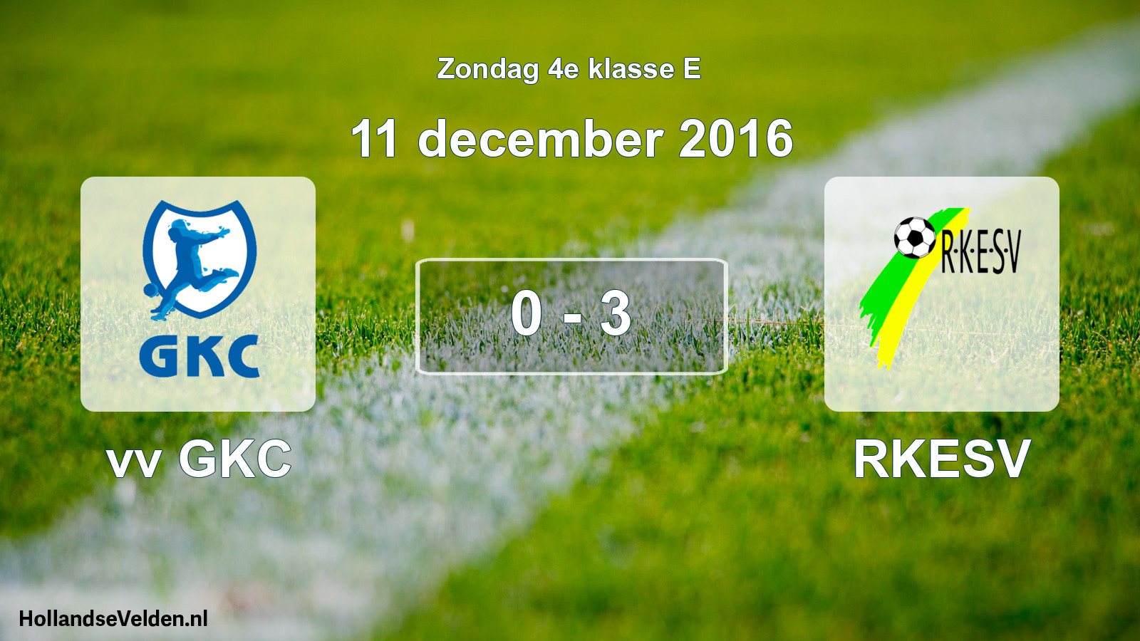 Total number of matches played: vv GKC - RKESV 0 - 3 (11 December 2016)
