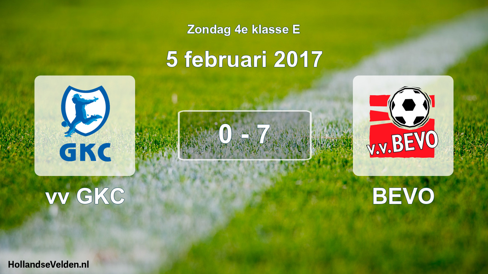 Total number of matches played: vv GKC - BEVO 0 - 7 (5 February 2017)