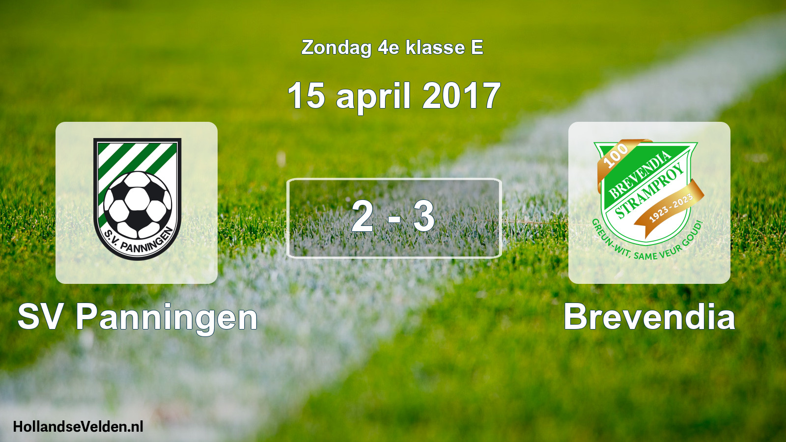 Total number of matches played: SV Panningen - Brevendia 2 - 3 (15 April 2017)