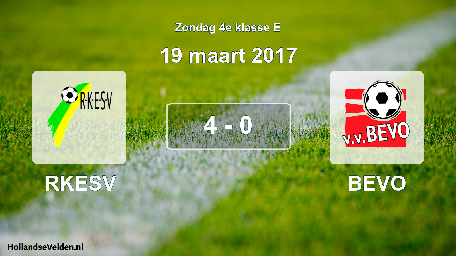 Total number of matches played: RKESV - BEVO 4 - 0 (19 March 2017)