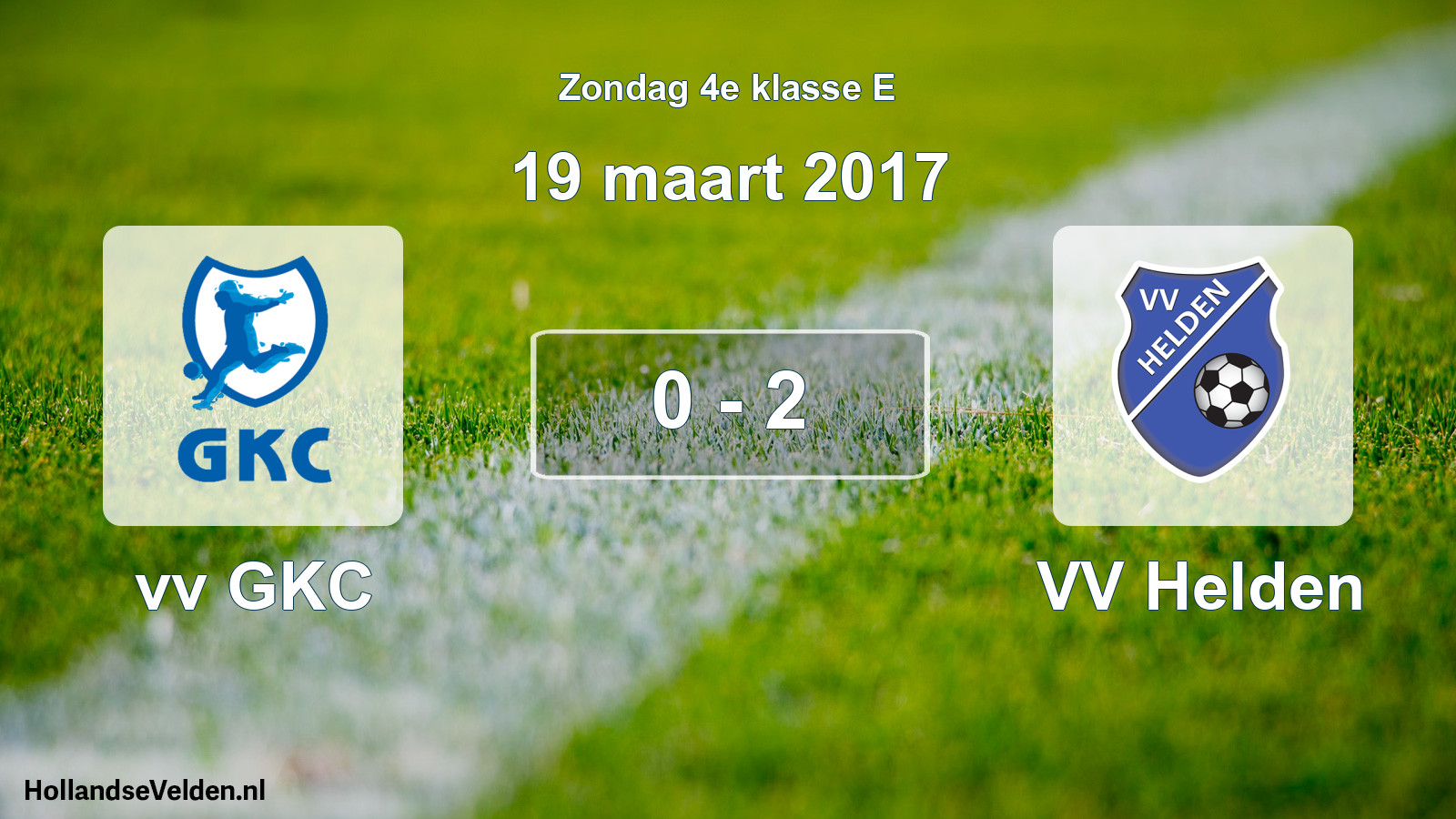 Total number of matches played: vv GKC - VV Helden 0 - 2 (19 March 2017)