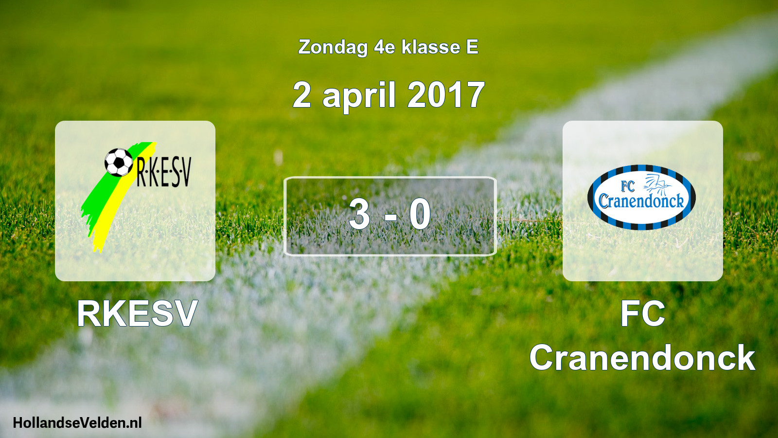 Total number of matches played: RKESV - FC Cranendonck 3 - 0 (2 April 2017)