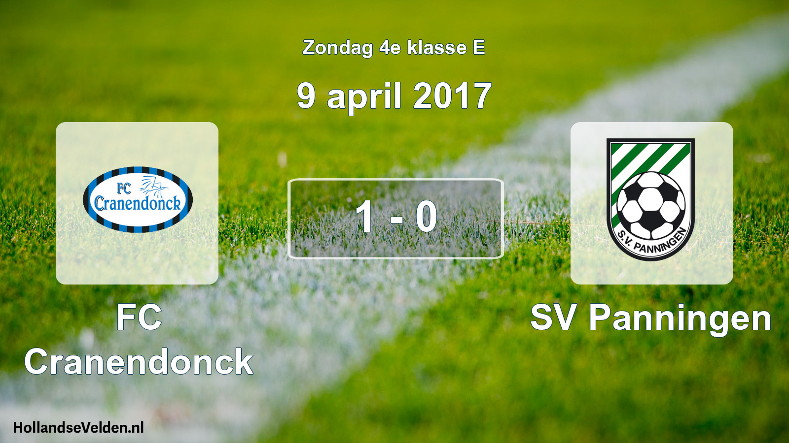 Total number of matches played: FC Cranendonck - SV Panningen 1 - 0 (9 April 2017)