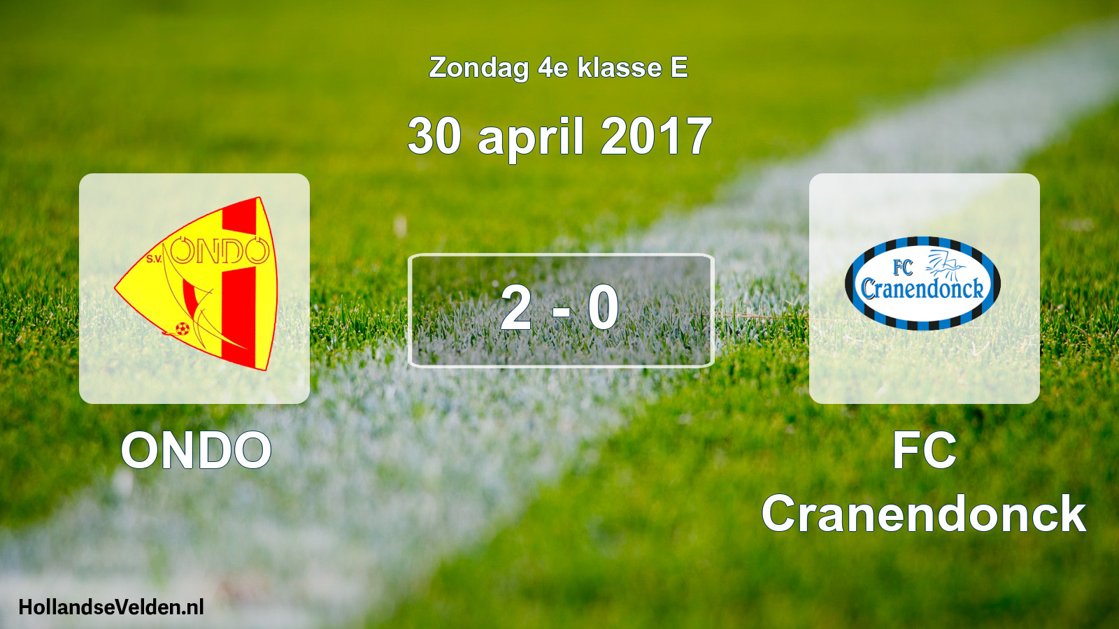 Total number of matches played: ONDO - FC Cranendonck 2 - 0 (30 April 2017)