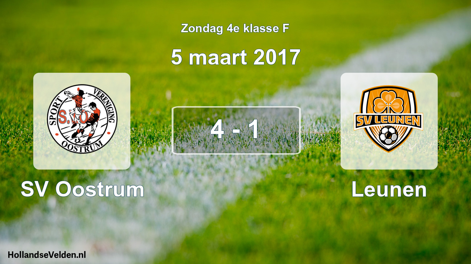 Total number of matches played: SV Oostrum - Leunen 4 - 1 (5 March 2017)
