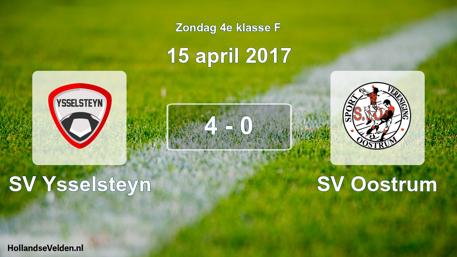 Total number of matches played: SV Ysselsteyn - SV Oostrum 4 - 0 (15 April 2017)