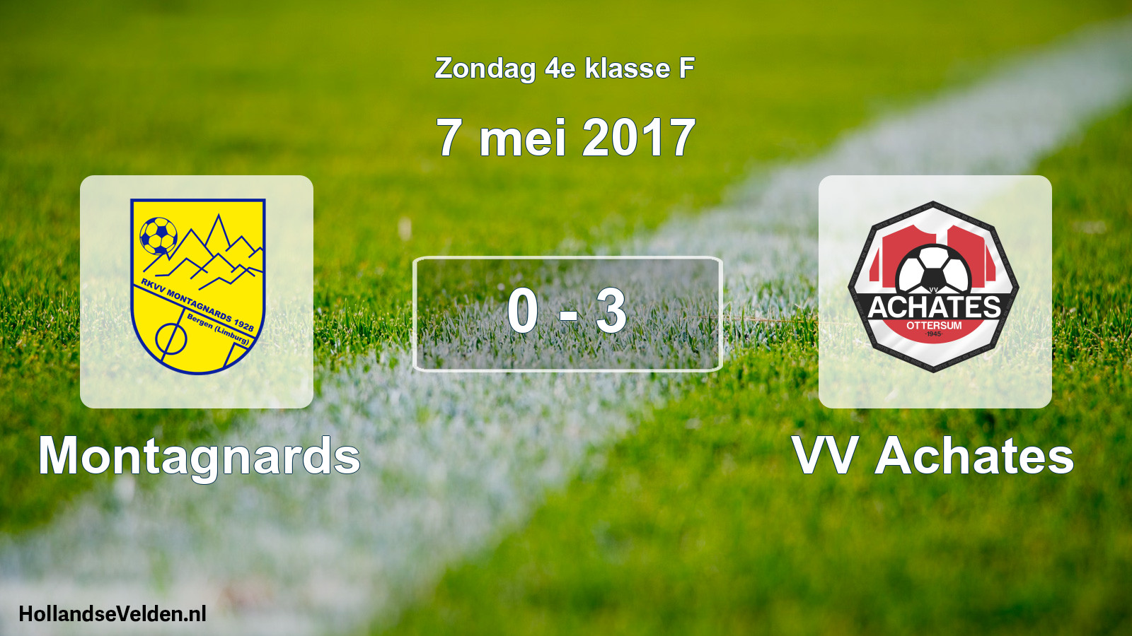 Total number of matches played: Montagnards - VV Achates 0 - 3 (7 May 2017)